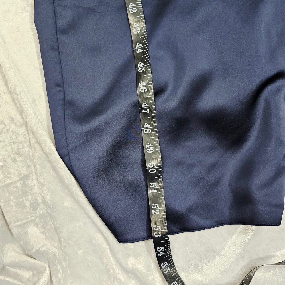 After Six Blue Satin Corset Draped Column Skirt Formal Maxi Dress Size 2R NWT - Picture 15 of 15